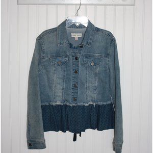 COPY - Knox Rose Lace Up Back Peplum Jean Jacket